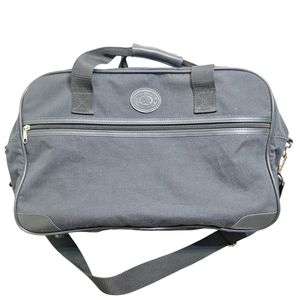 Lewis & Hyde Duffel Bag Unisex Large‎ Black Canvas Travel Weekender Carry On